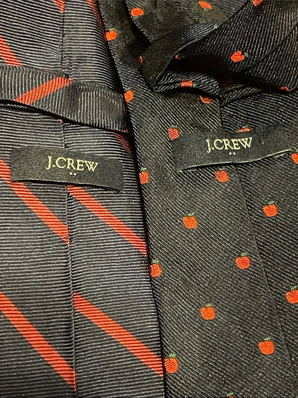 J. Crew BlueTie Set with Red Stripe and Apple 🍎 Details